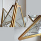 1920's Moravian Glass Star Pendant Ceiling Light with Etched Star Decoration
