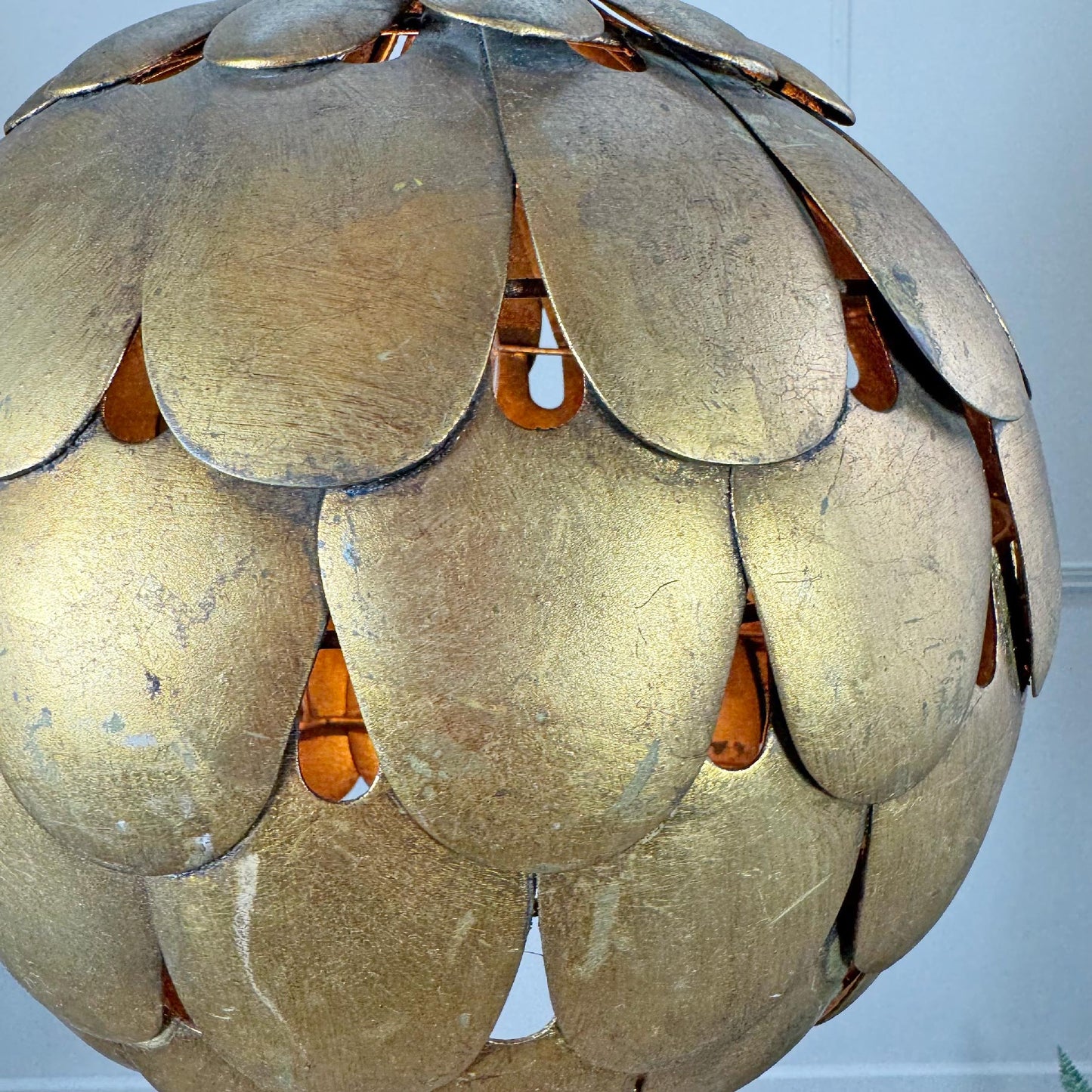 1950's Gilt Scallop Italian S.Salvadori Pendant Light