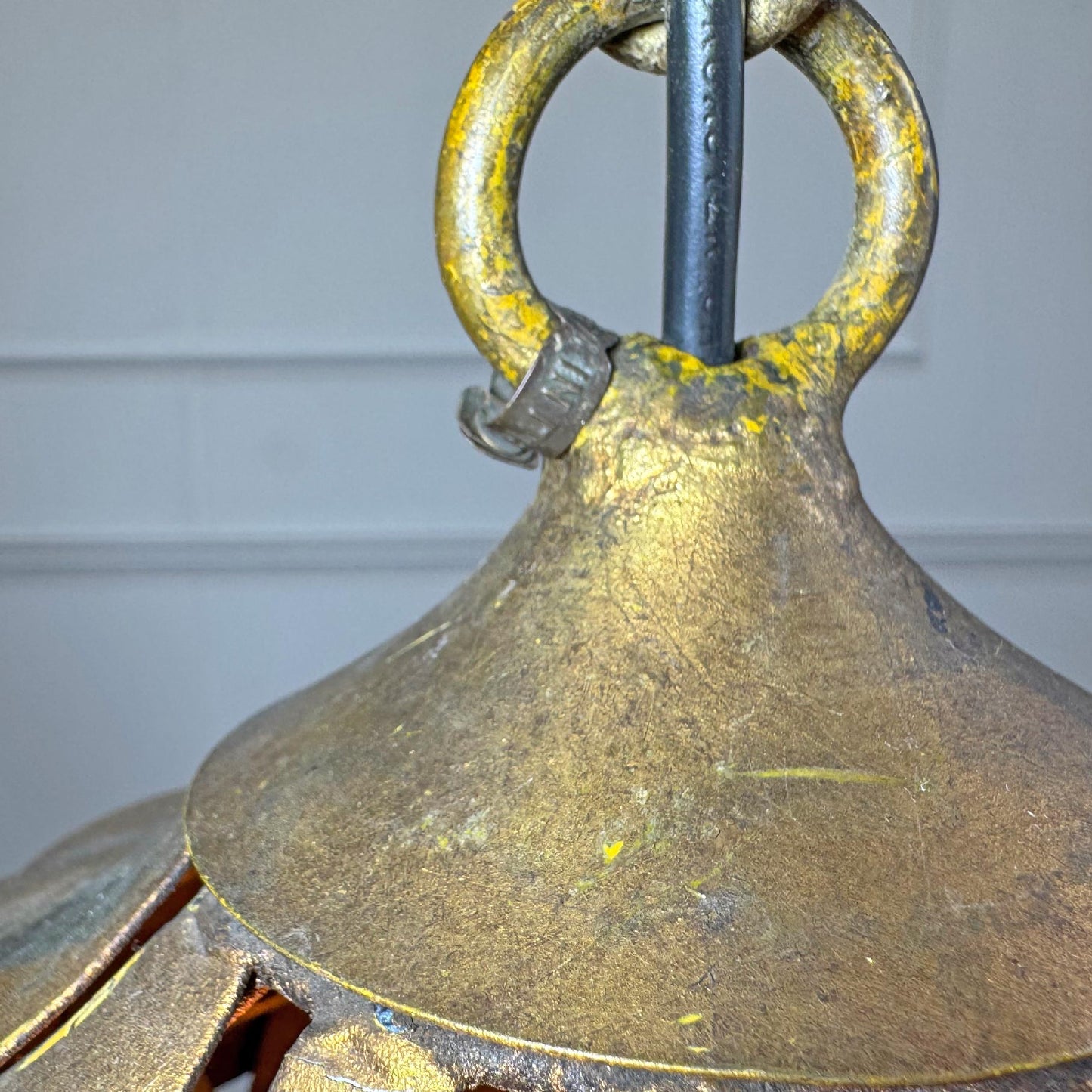 1950's Gilt Scallop Italian S.Salvadori Pendant Light