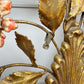 1950's Gilt Metal Italian Wall Light with Painted Flowers