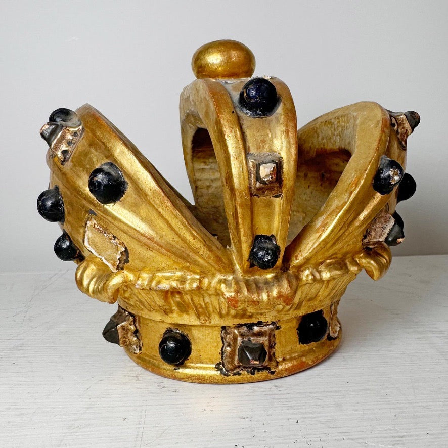 Antique Giltwood and Gesso Catholic Processional Crown