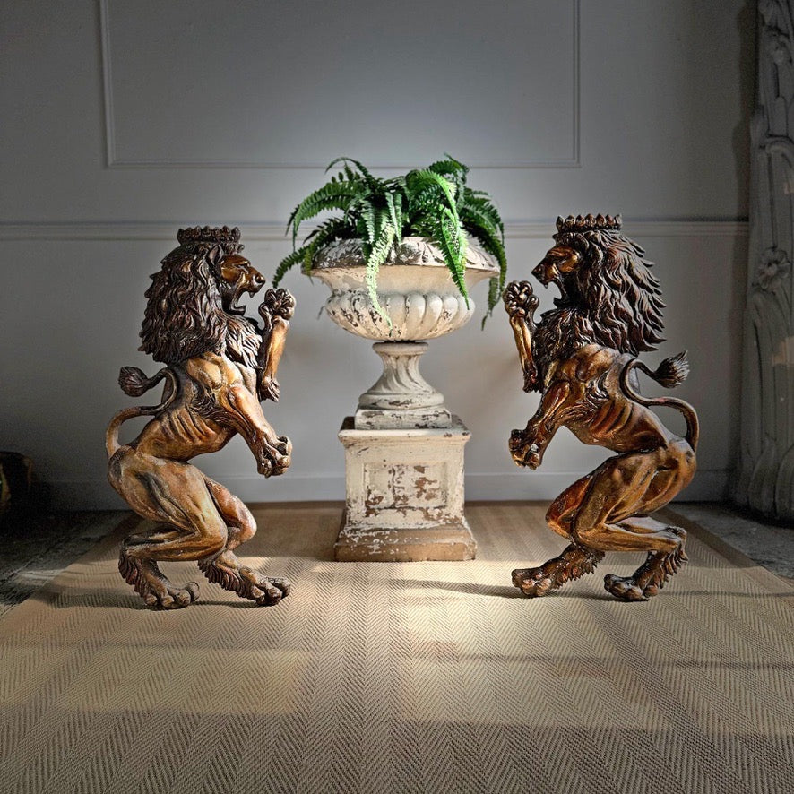 Pair of Vintage Lion Wall Plaques