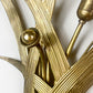 1970's Italian Gold Bulrush Wall Light