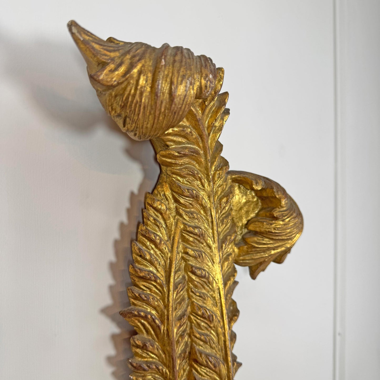 19th Century Giltwood Italian Feather Wall Lights
