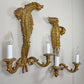 19th Century Giltwood Italian Feather Wall Lights