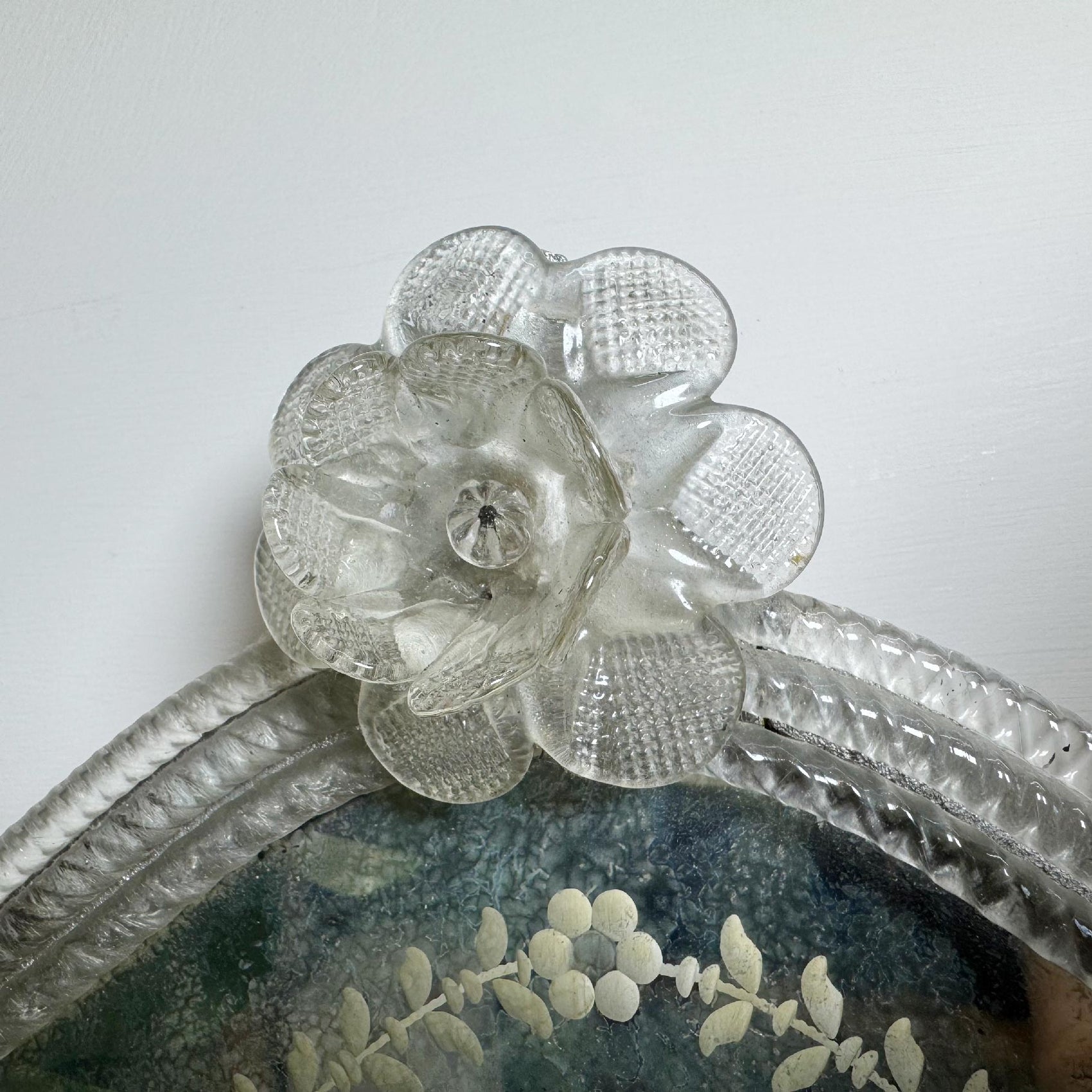 19th Century Venetian Murano Etched Mirror