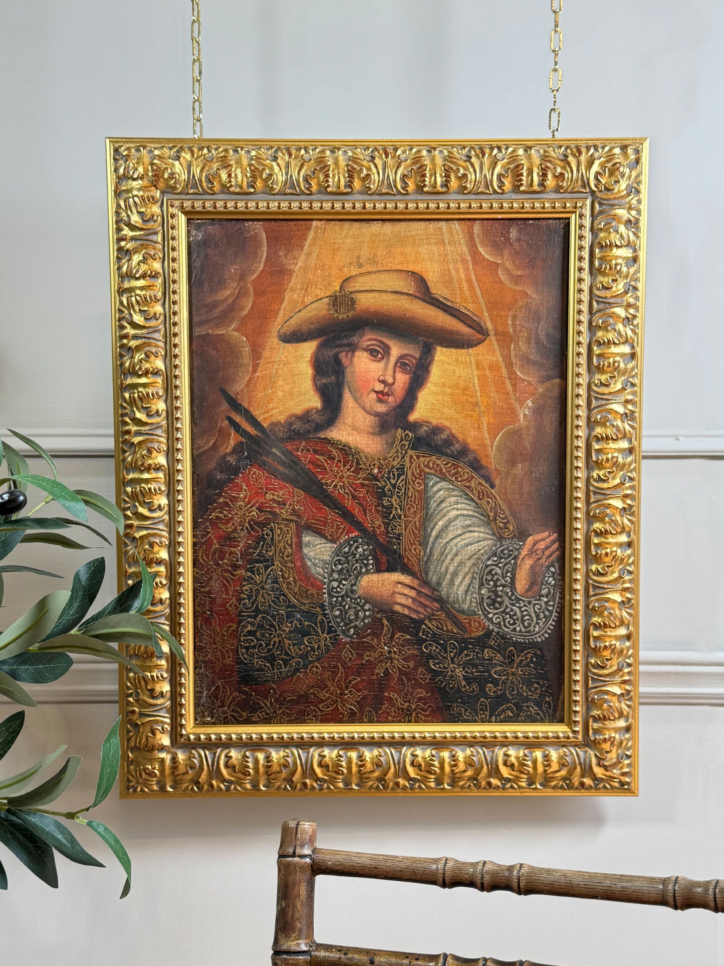 19th Century Cuzco School Oil Painting on Canvas
