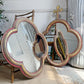 19th Century French Polychrome And Giltwood Quatrefoil Church Mirror With Cross