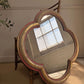 19th Century French Polychrome and Giltwood Quatrefoil Church Mirror