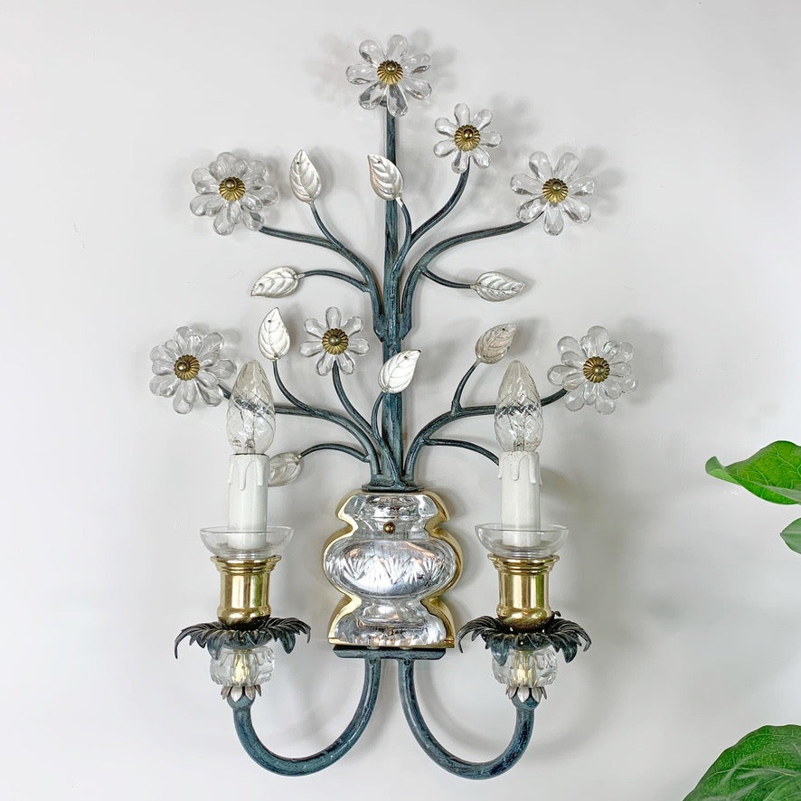 Banci Firenze Murano Glass Flower Wall Sconce