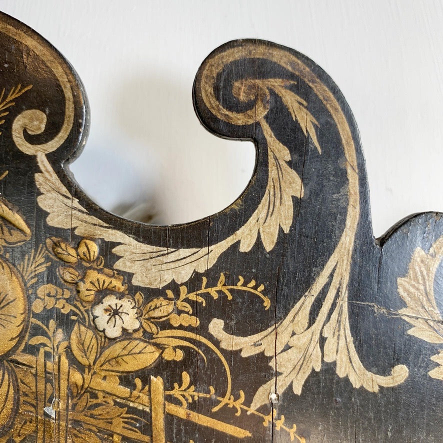 Napoleon III Black Chinoiserie Mirror from the estate of Jules Verne