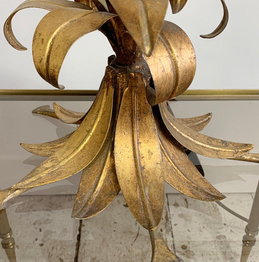 Hans Kogl Gold Palm Tree Table Lamp, 1970's