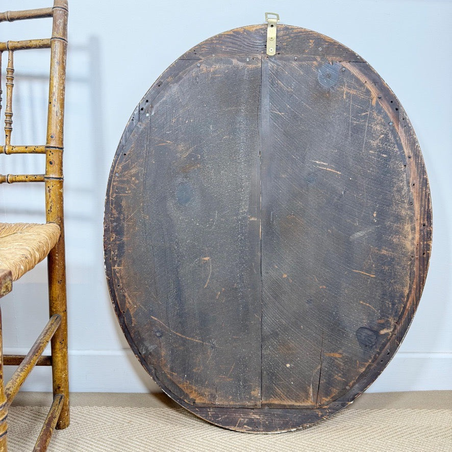Large Regency Irish Giltwood and Ebonised Wall Mirror