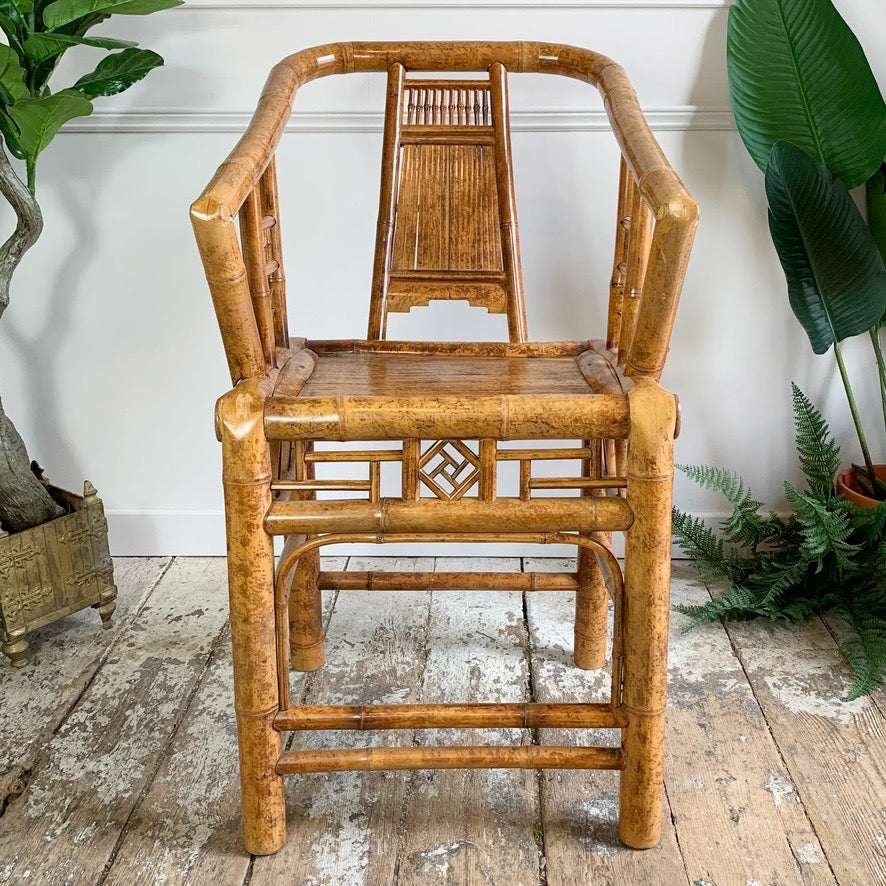 Mid Century Taiwanese Hand Made Bamboo Armchair