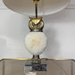 Exceptional, Willy Daro White owl table lamp, 1970's
