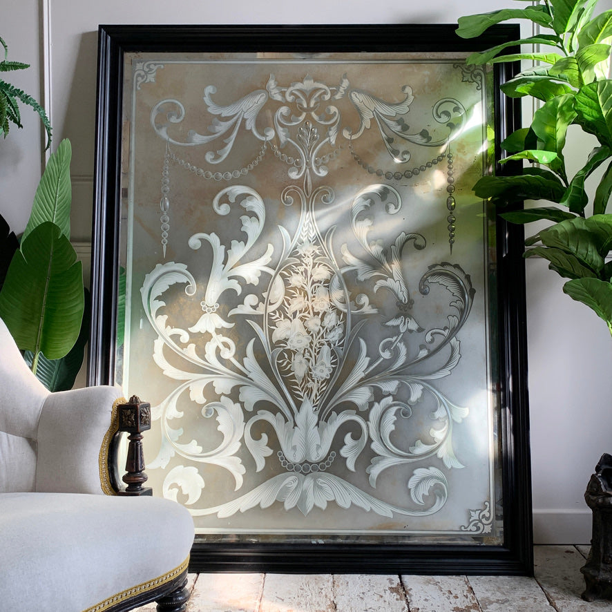 Exceptional late 19th Century Etched & Bevelled pub mirror