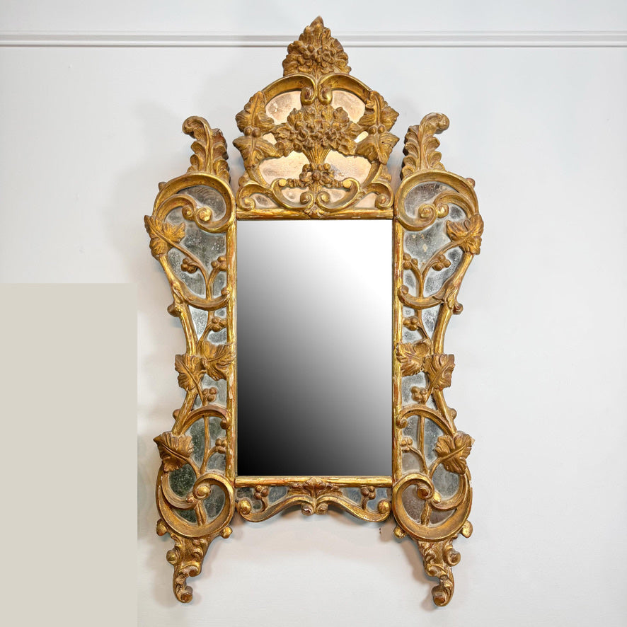 Antique Gilt Wood Mirror 18th Century Louis XV