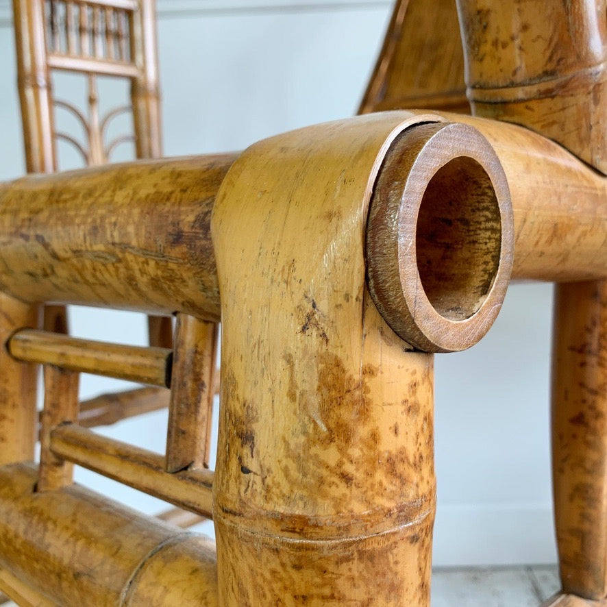 Mid Century Taiwanese Hand Made Bamboo Armchair