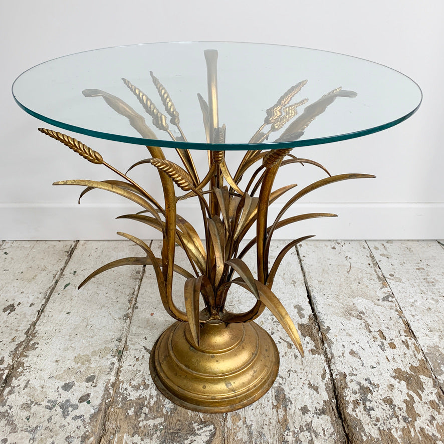 Gold Wheat Sheaf Side Table