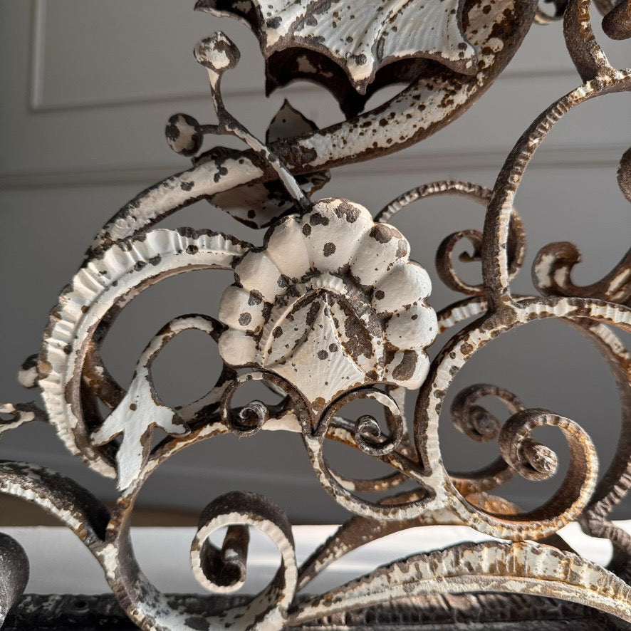 19th Century Wrought and Cast Iron Gothic Overdoor Light