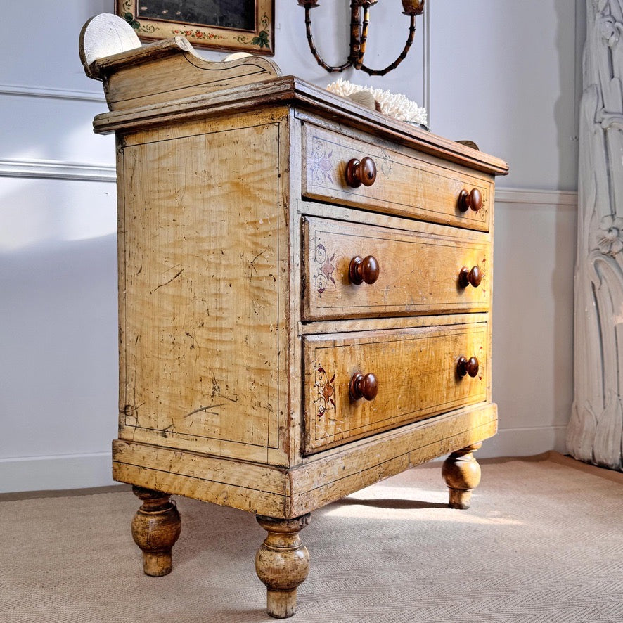Antique Painted Chest Of Drawers Circa 1850
