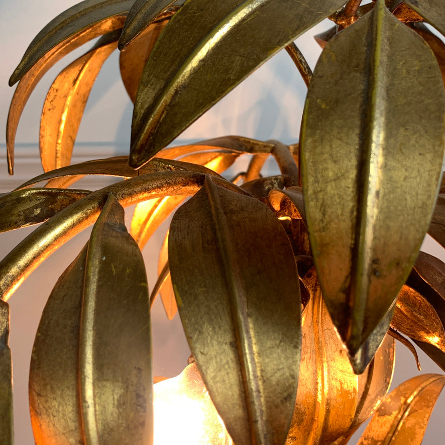 Hans Kogl Gold Palm Tree Table Lamp, 1970's