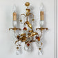 Pair of Banci Firenze Gold Crystal Grape and Pear Wall Lights