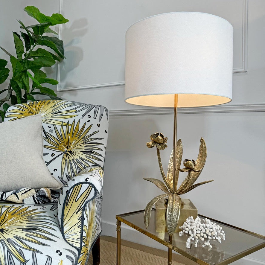 Bronze Flower Table Lamp attributed to Maison Jansen circa 1950