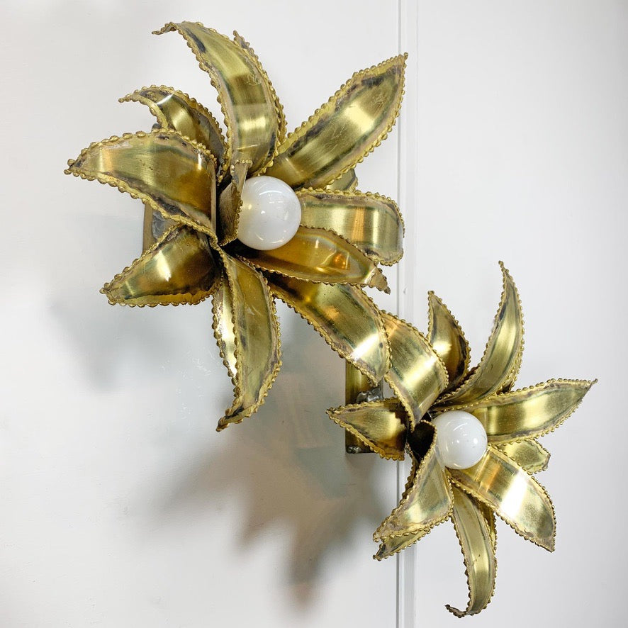 Pair of Maison Jansen Flower Wall Lights