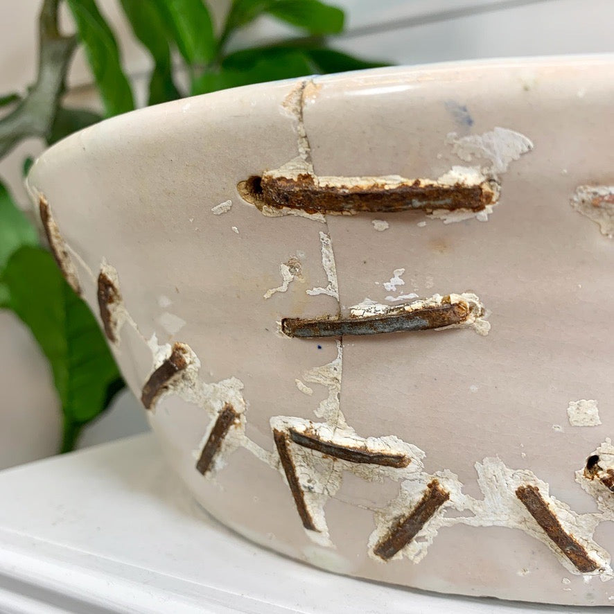 Large 18th Century Blue and White Spanish Lebrillo Bowl