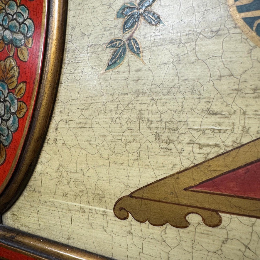 George I Style Large Red Chinoiserie Wall Mirror