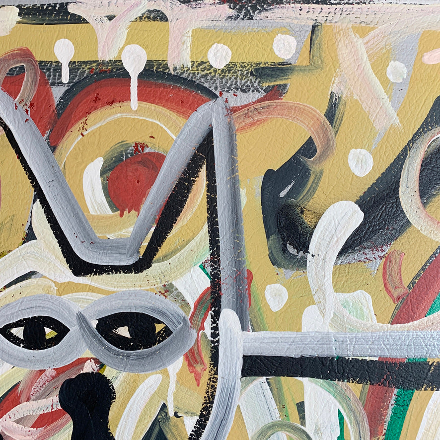 2 Cats and a Bone - Outsider Artist Drew