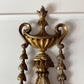 Antique French Faceted Gold Mirror Wall Sconce
