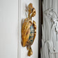 18th Century Giltwood Religious Shield Polychrome Painted