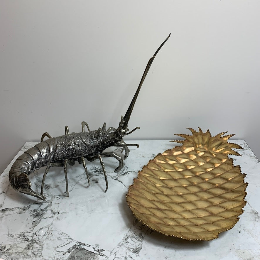 Maison Jansen Attributed Gold Pineapple Dish 1970's