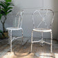Superb pair of Rare White Tri-Legged Regency Wrought Iron Chairs