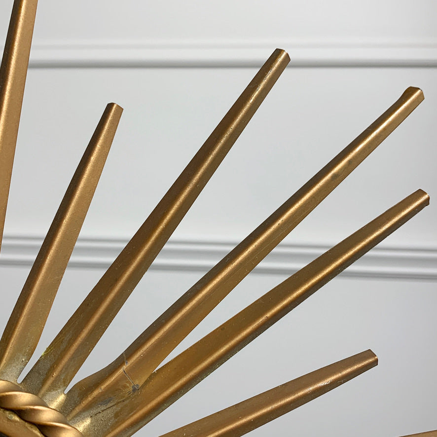 Chaty Vallauris 1950s Petite Gold Sunburst Mirror