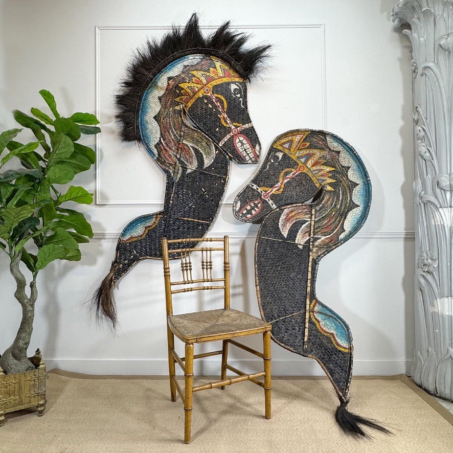 Pair of Large Kuda Lumping Ceremonial Horses from Java