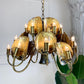 Modernist Gold Brutalist Chandelier by Tom Greene for Feldman