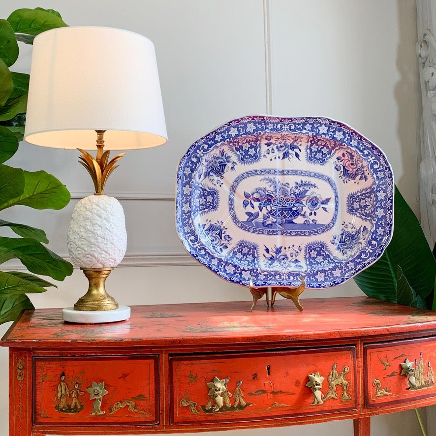 Copeland & Garrett Late Spode Blue and White Filigree Pattern Platter