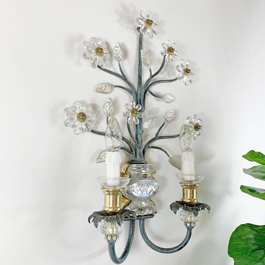 Banci Firenze Murano Glass Flower Wall Sconce