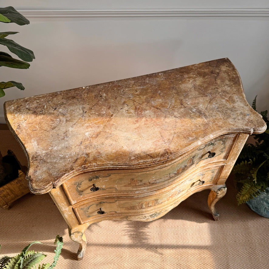 Antique Venetian Painted Chest of Drawers 18th Century