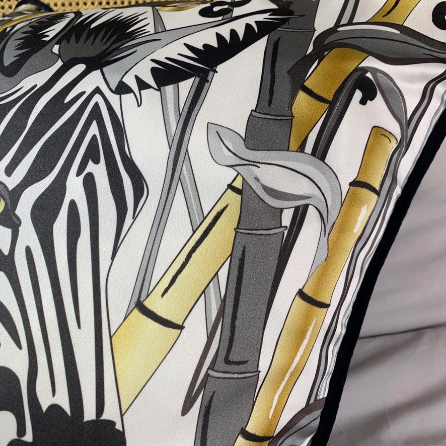 The Tropics Collection 'Zebra' Luxury Silk Cushion