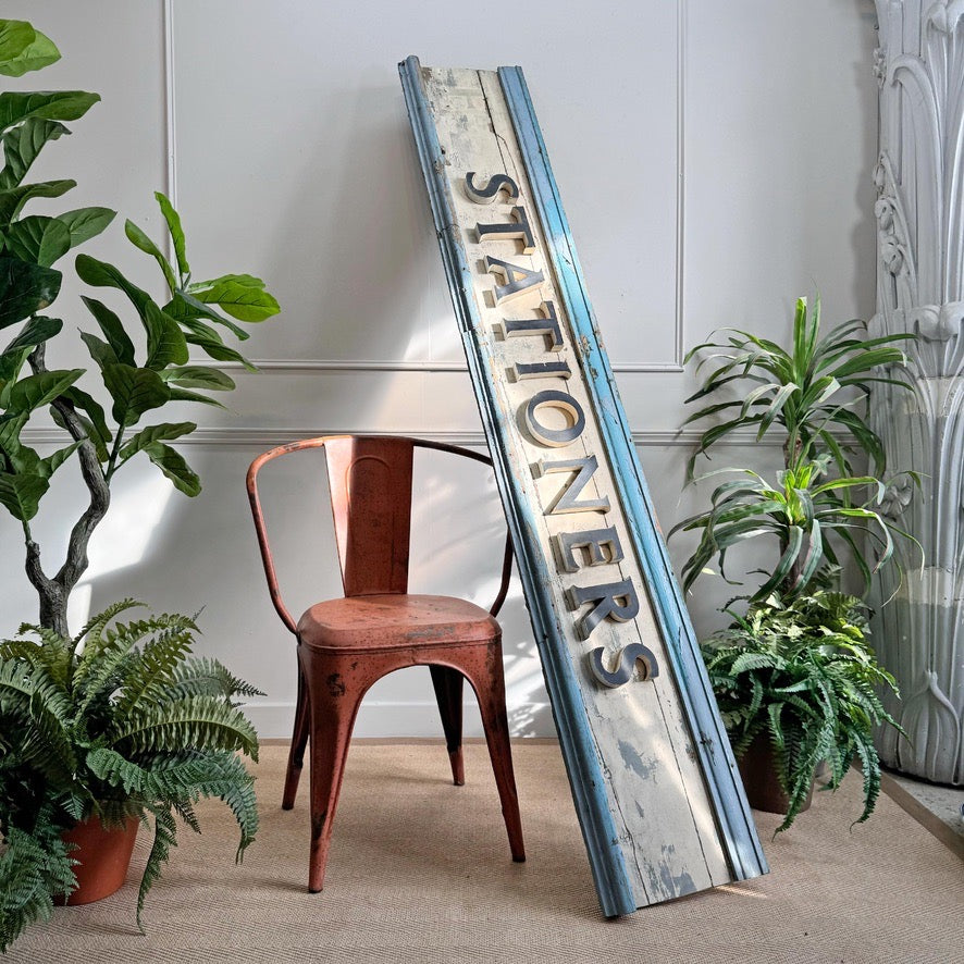 Wooden Shop Sign from Historic Hastings Stationers 1950's