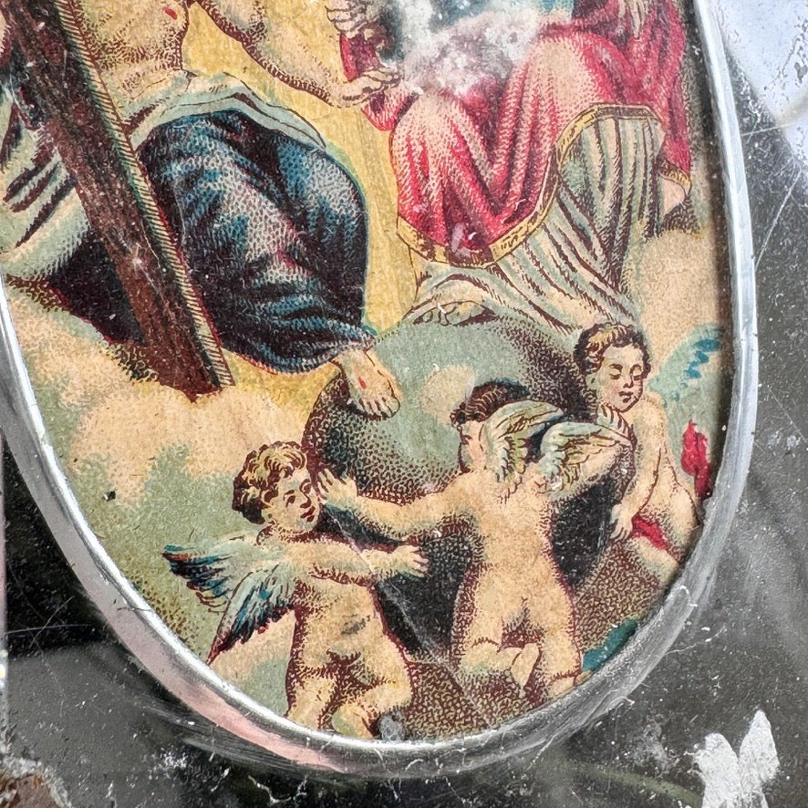 Antique Pair of German Nuns' Mirrors circa 1800