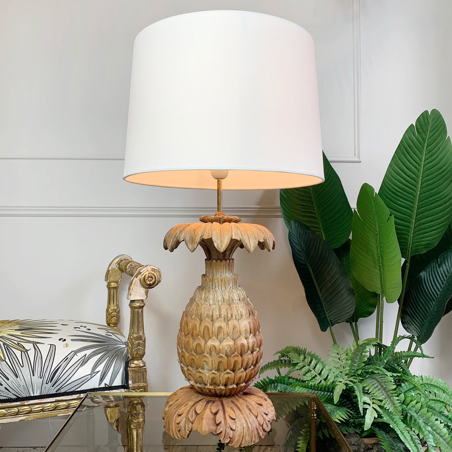 Maison Jansen Carved Wooden Pineapple Table Lamp