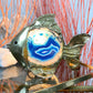 Jacques Duval-Brasseur Illuminated Blue Agate Gold Fish Lamp