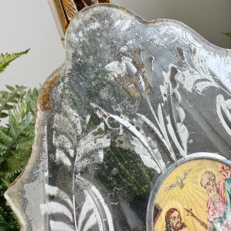 Antique Pair of German Nuns' Mirrors circa 1800