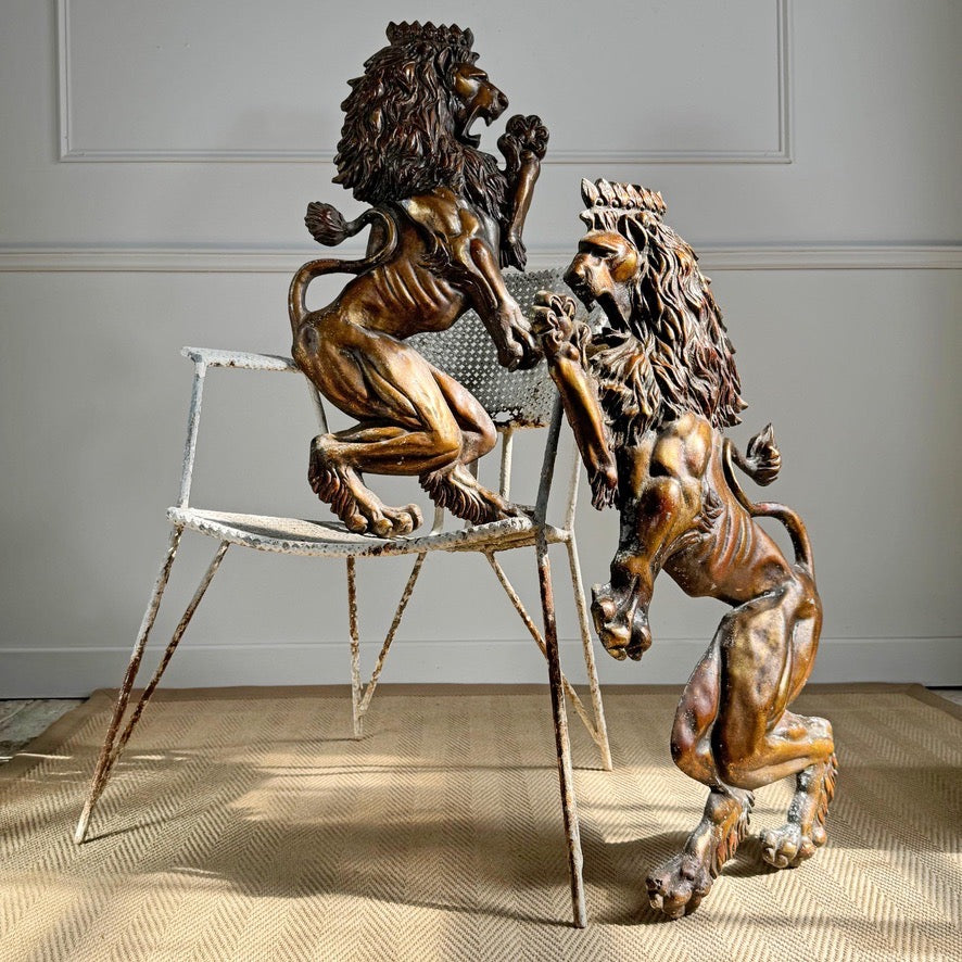 Pair of Vintage Lion Wall Plaques