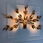 Monumental Gold Hans Kogl Leaf Wall Sconce, 1970's